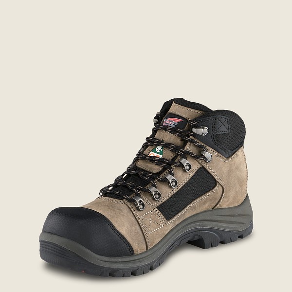 Red Wing Mens Hiking Boots - Trades - 5-inch Waterproof Csa Safety Toe - Brown/Black - LXT756923